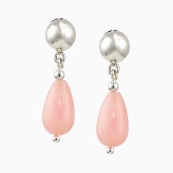 Bárbara Sterling Silver and Pink Opal Teardrop Earrings
