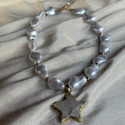 Baroque Pearl Quartz Star Necklace