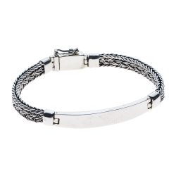 Benjamin Men's Braided Oxidized Sterling Silver Bracelet
