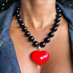 Black Maxi Heart Necklace