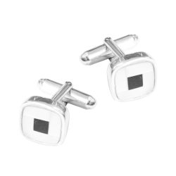Black Mosaico Sterling Silver and Mother-of-Pearl Cufflinks