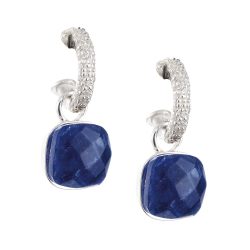 Blue Sterling Silver and Sodalite Earrings