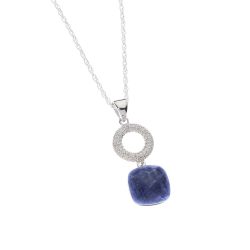 Blue Sterling Silver and Sodalite Necklace