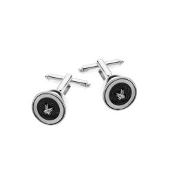 Botao Sterling Silver and Obsidian Cufflinks
