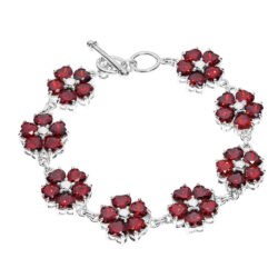 Burdeos Flor Sterling Silver and Crystal Bracelet