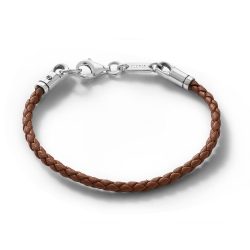Cabo Men's Leather and Sterling Silver Bracelet