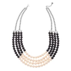 Cannes Sterling Silver and Crystal Necklace