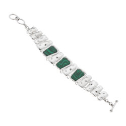 Caral Sterling Silver and Malachite Bracelet – Medium