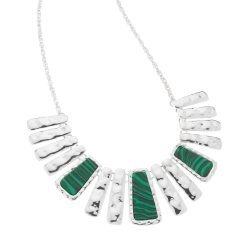 Caral Sterling Silver and Malachite Necklace