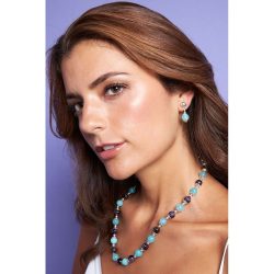 Caribe Short Sterling Silver and Amazonite Earrings Andes Luxe