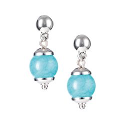 Caribe Short Sterling Silver and Amazonite Earrings