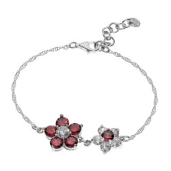 Castellana Flor Sterling Silver and Crystal Bracelet