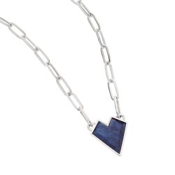 Chained Heart Sterling Silver and Sodalite Necklace
