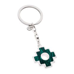 Chakana Malachite and Sterling Silver Keychain