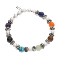 Chakras Bienestar Sterling Silver and Gemstone Bracelet – Large