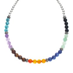Chakras Bienestar Sterling Silver and Gemstone Necklace