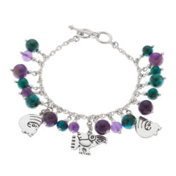 Chan Chan Sterling Silver, Amethyst and Chrysocolla Bracelet