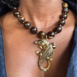 Chocolate Crocodile Statement Necklace