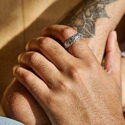 Claudio Men’s Openwork Sterling Silver Ring Andes Luxe
