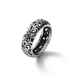 Claudio Men's Openwork Sterling Silver Ring