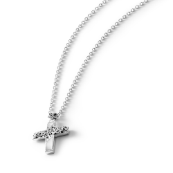 Claudio Men's Sterling Silver and Mother-of-Pearl Cross Necklace