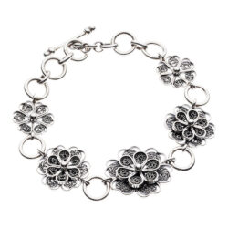 Clavel Sterling Silver Filigree Bracelet