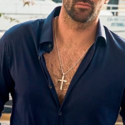 Clemente Men's Sterling Silver Cross Necklace