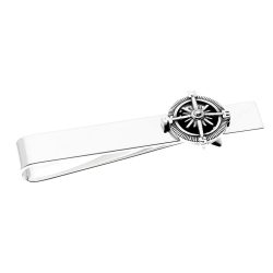 Compass Sterling Silver Tie Clip