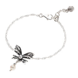 Coquette Sterling Silver and Pearl Bracelet