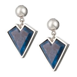 Corazón Encadenado Sterling Silver and Sodalite Heart Earrings