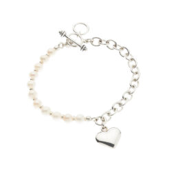 Corazon Mix Perla Sterling Silver and Pearl Bracelet