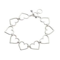 Corazones Abrazados Sterling Silver Heart Bracelet