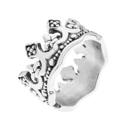 Corona Men's Sterling Silver Crown Ring