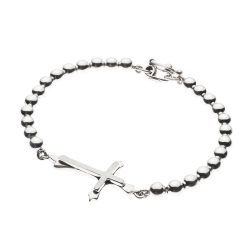 Cos Men’s Sterling Silver Cross Bracelet Andes Luxe Cos Men's Sterling Silver Cross Bracelet