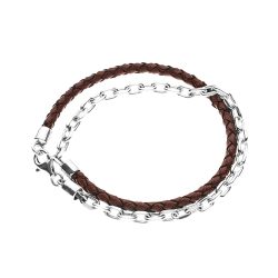 Cowboy Men’s Leather and Sterling Silver Bracelet Andes Luxe Cowboy Men's Leather and Sterling Silver Bracelet