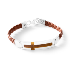 Cristiano Men’s Brown Leather, Sterling Silver and Yellow Jasper Bracelet Andes Luxe Cristiano Men's Brown Leather, Sterling Silver and Yellow Jasper Bracelet