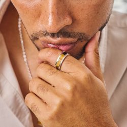 Cristiano Men’s Sterling Silver and Tiger’s Eye Ring Andes Luxe