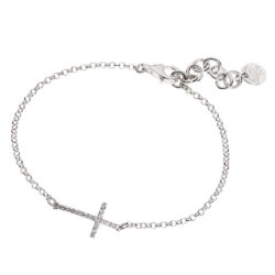 Cruz Sterling Silver and Zircon Cross Bracelet Andes Luxe Cruz Sterling Silver and Zircon Cross Bracelet