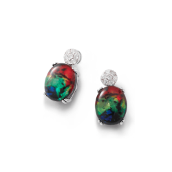 Cusi Sterling Silver and Ammolite Earrings