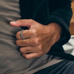 David Men’s Braided Sterling Silver Ring Andes Luxe David Men's Braided Sterling Silver Ring
