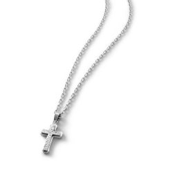 Davide Men's Sterling Silver Cross Necklace