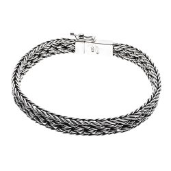 Dionisio Men’s Braided Oxidized Sterling Silver Bracelet Andes Luxe Dionisio Men's Braided Oxidized Sterling Silver Bracelet