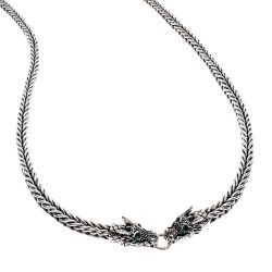Dragon Sterling Silver and Crystal Necklace