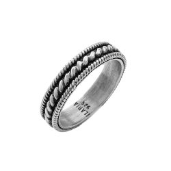 Driza Men's Textured Sterling Silver Ring