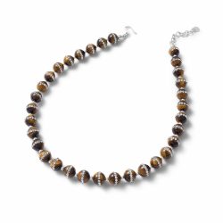 Dubai Sterling Silver and Tiger's Eye Necklace