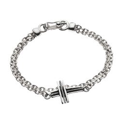 Edessa Men’s Double Row Sterling Silver Cross Bracelet Andes Luxe Edessa Men's Double Row Sterling Silver Cross Bracelet
