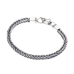 Edoardo Men’s Sterling Silver Bracelet (Large) Andes Luxe Edoardo Men's Sterling Silver Bracelet (Large)