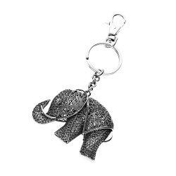 Elephant Filigree Sterling Silver Keychain