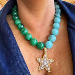 Emerald Starfish Bead Necklace