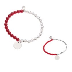 Energy Mamá Sterling Silver and Red Coral Bracelet